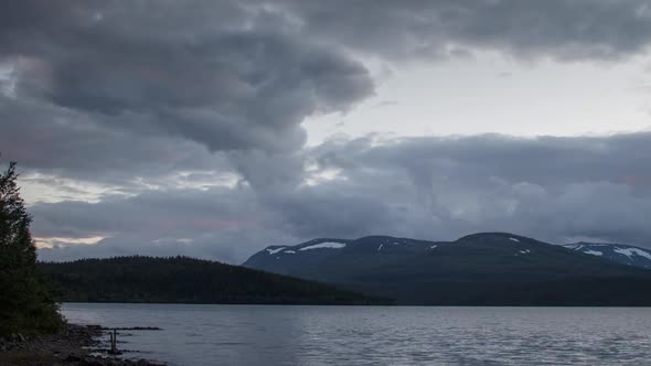 Sunset lake water norway nature timelapse