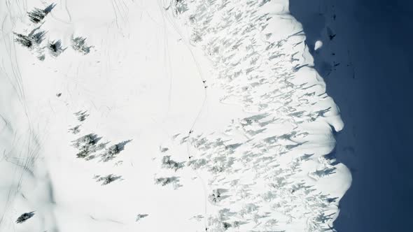 Snow capped mountain during winter 4k