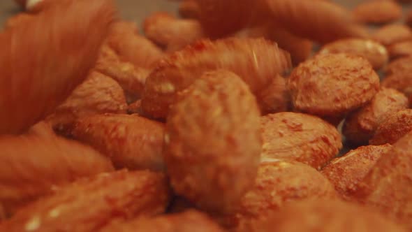 Nuts Almonds in Tomato Closeup