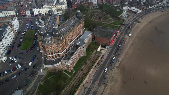 Aerial top down shot of the Grand hotel, built in 1867 was one of the largest hotels in the world wi