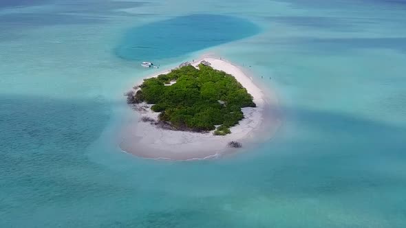 Aerial view tourism of coastline beach break by ocean with sand background