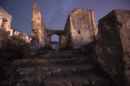 Kayakoy Ancient City Night Timelapse 