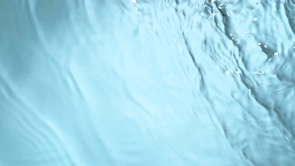 Super Slow Motion Abstract Shot of Rippling Blue Water Background at 1000Fps