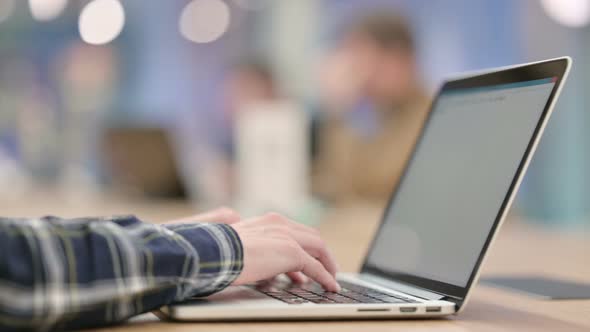 Female Hands Typing on Laptop Close Up