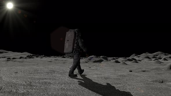 Astronaut Walking on the Moon