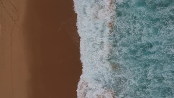 Top-Down View Of Waves And Coastline