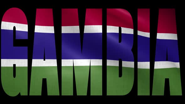 Gambia Flag Into Country Name