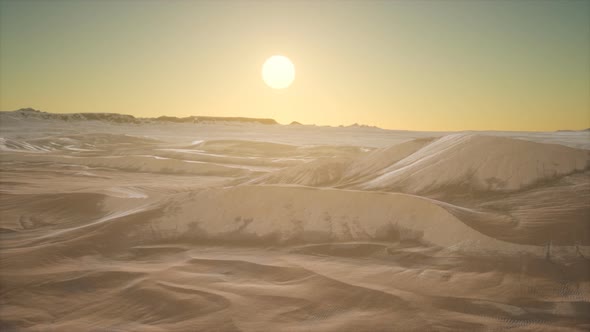 Red Sand Desert Dunes at Sunset