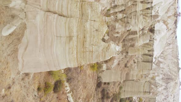 Vertical Video Cappadocia Landscape Aerial View