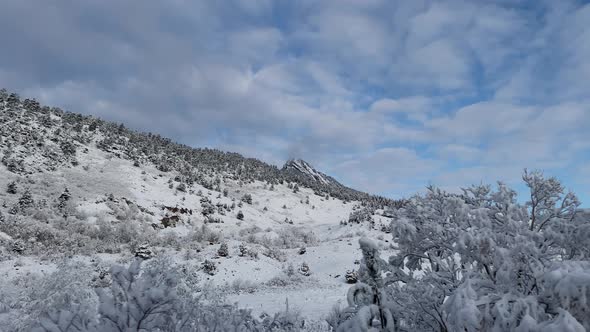 Fresh snow covers the landscape near Boulder Colorado