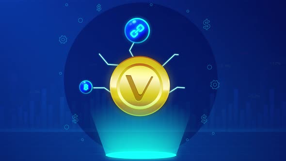 2D Crypto Economic Business Nft Animation Loop Background Vechain