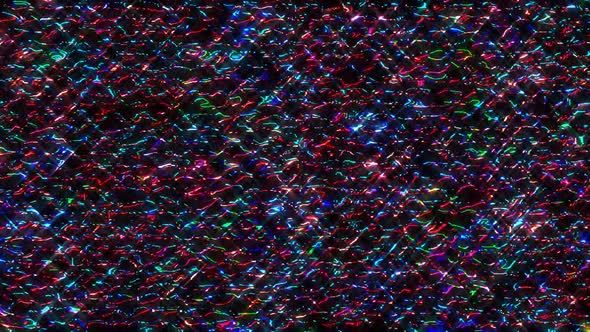 abstract lines of colorful light shining bright glowing dots shape  black background
