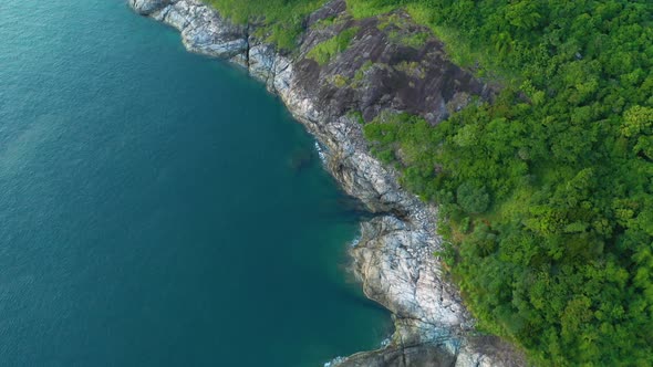 Aerial view of Koh Pu (Carb Island) near Kata beach in Phuket, Thailand