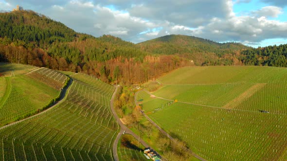 Aerial Video of Green Hills in Clear Weather