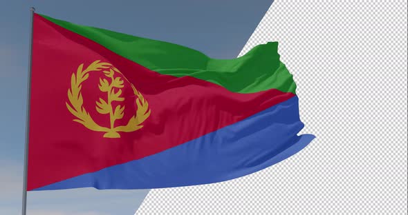 flag Eritrea patriotism national freedom, seamless loop, alpha channel