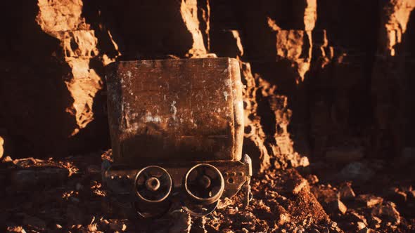 Abandoned Gold Mine Trolley Used To Cart Ore During the Gold Rush alt