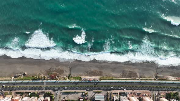 Awesome azure texture at storm sea 4 K