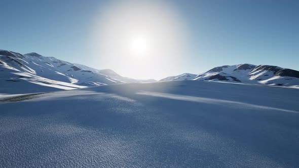 Snow Covered Volcanic Crater in Iceland