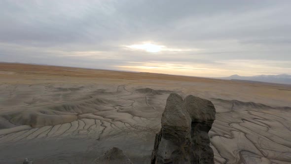 Factory Butte FPV Drone flyby in the hills and canyons.