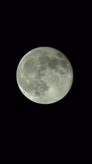 Vertical Video of the Full Moon in the Night Sky