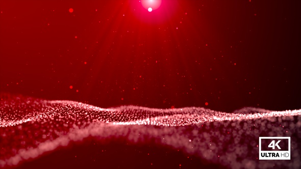 Red Particles Wave Flow Looped V2