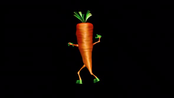 Fun Carrot  Looped Dance with Alpha Channel and Shadow