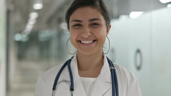 Portrait of Smiling Indian Female Doctor