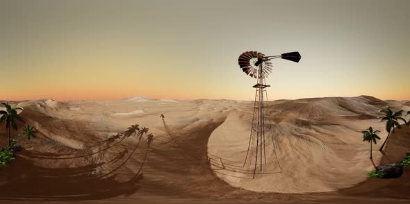 Vr 360 Camera Moving Above Desert. Ready for Use in Vr360 Virtual Reality alt