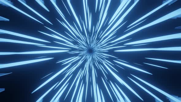 Journey through outer space and space time. Anime Speed Lines blue Background
