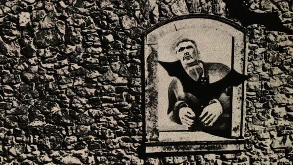 Count Dracula Looking Through His Castle Window