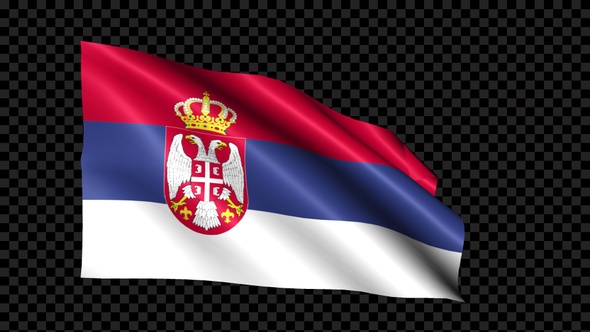 Serbia Flag Blowing In The Wind