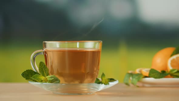 Citrus Tea in Cup Closeup