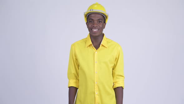 Young Happy African Businessman As Engineer Smiling