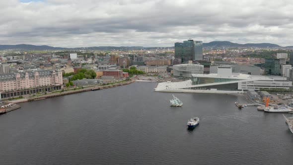 Aerial view on the National Oslo Opera House