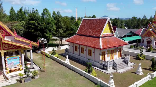 Aerial View of Choeng Thale Temple in Phuket Thailand