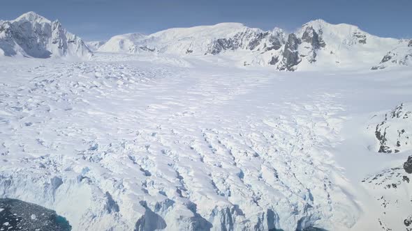 Antarctica Coast Mountain Epic Landscape Aerial