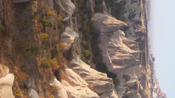 Vertical Video Cappadocia Landscape Aerial View