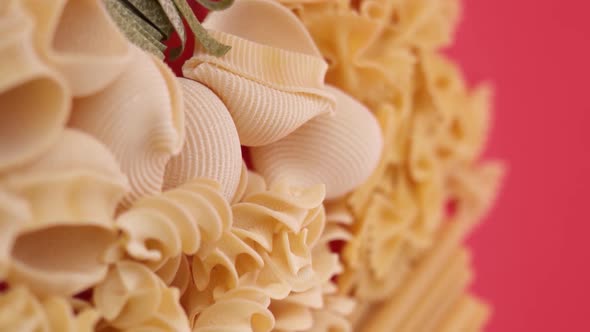 Vertical video: Pasta and spaghetti in a plate