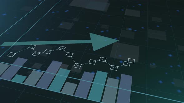 Stock market animated graphic.  Stock price chart. alt