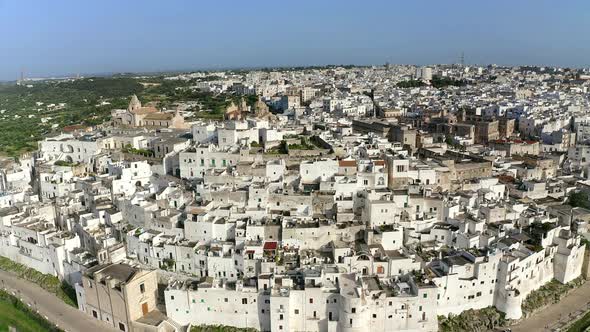 Aerial view of old town, Ostuni, Apulia, Italy