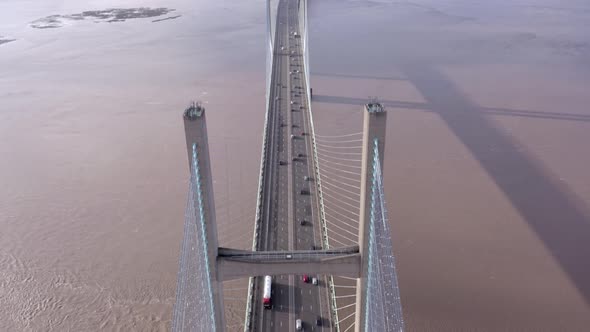 Lorries and Cars Crossing the Second Severn Crossing in the UK