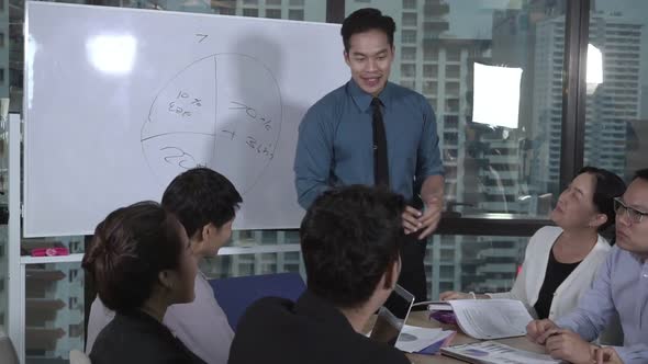 Asian Business People Discuss Marketing Strategy