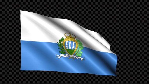 San Marino Flag Blowing In The Wind