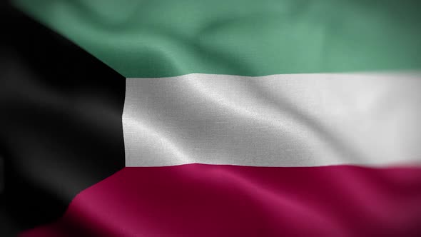 Kuwait Flag Textured Waving Front Background HD