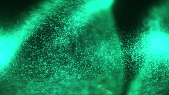 Foam Green Particles Flow