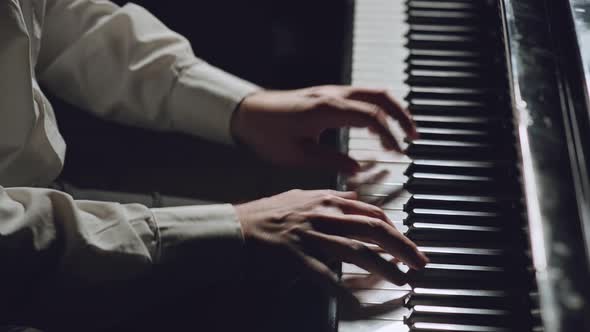 Pianist Hands Close Up