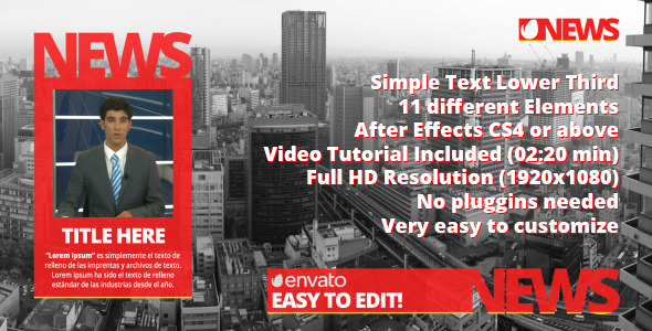 Simple Text Lower Third alt