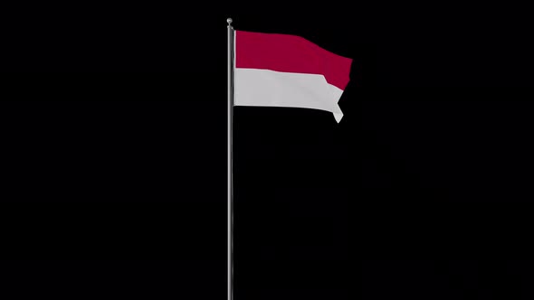 Indonesia Flag Pole Loops With Alpha