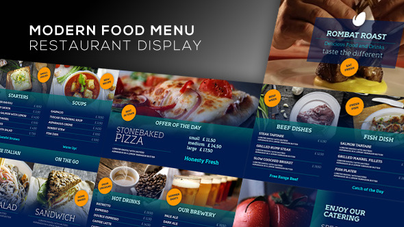 Modern Food Menu - Restaurant Display