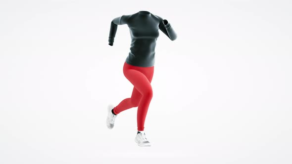 Conception Sport and Healthy Lifestyle Fit Woman Running Sportswear 3d Animation